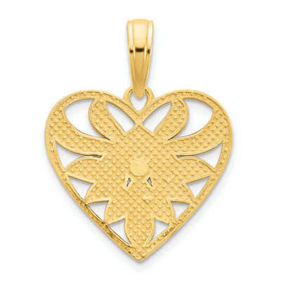 14ky Fancy Heart Pendant, 21.23 x 15.58mm