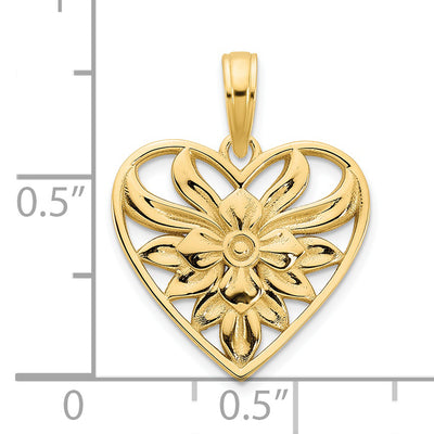 14ky Fancy Heart Pendant, 21.23 x 15.58mm