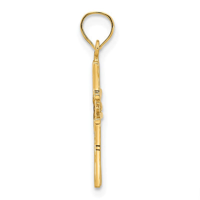 14ky Fancy Cross Pendant, 23.4 x 12.75mm