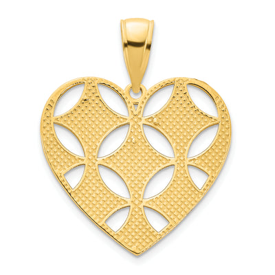 14ky Fancy Heart Pendant, 24.94 x 18.82mm