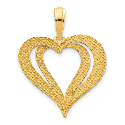 14ky Fancy Heart Pendant, 22.5 x 17.01mm