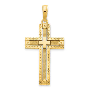 14k Fancy Sandblasted Cross Pendant (Style D5140)