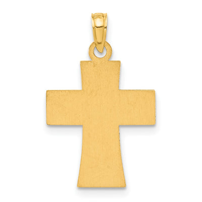 14K Polished and Enameled American Flag Cross Pendant