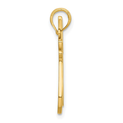 14K Polished Cat Reaching Pendant
