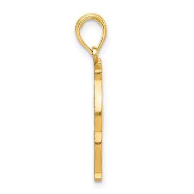 14K Polished Cat Sitting Pendant