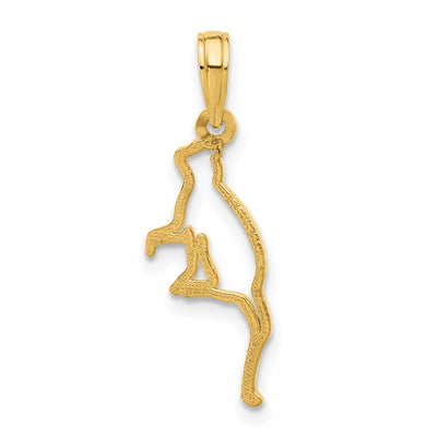14K Polished Cat Sitting Pendant