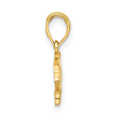 14K Polished Dolphin with Cut-out Baby Dolphin Pendant