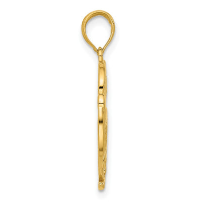 14K Polished Fancy Hummingbird Charm, 26 x 18mm