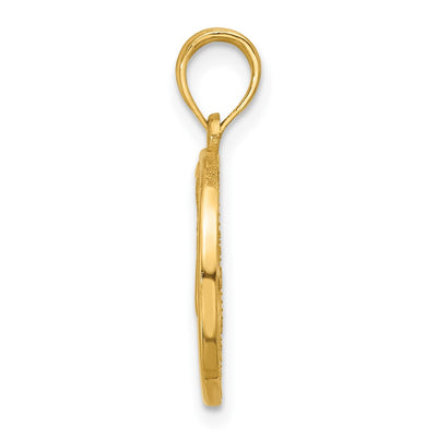 14K Polished Round Virgo Pendant