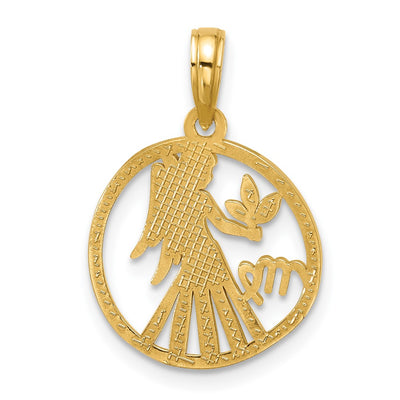 14K Polished Round Virgo Pendant