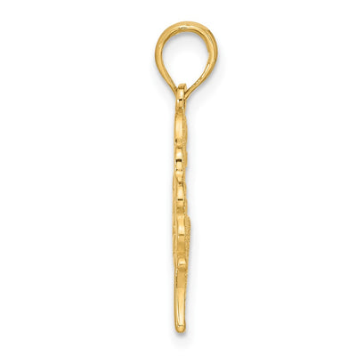 14K Polished Fancy Butterfly Charm, 25.25 x 17.5mm