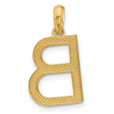 14ky Fancy Letter Initial Pendant Necklace in Elegant Script Design, 16.54mm