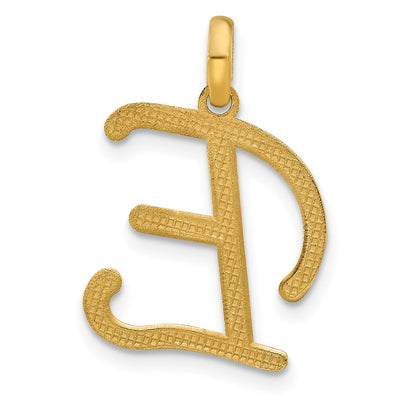 14ky Fancy Letter Initial Pendant Necklace in Elegant Script Design, 18.05mm