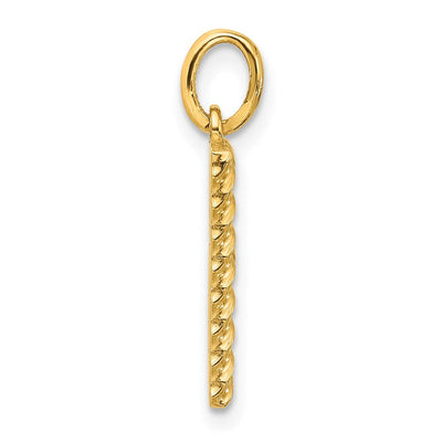 14ky Fancy Twist Initial Letter Pendant Necklace Jewelry Collection, 22 x 11.08mm