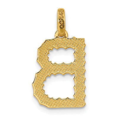 14ky Fancy Twist Initial Letter Pendant Necklace Jewelry Collection, 22 x 11.08mm