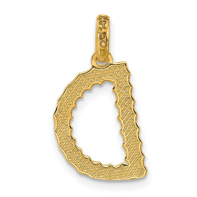 14ky Fancy Twist Initial Letter Pendant Necklace Jewelry Collection, 22 x 10.43mm