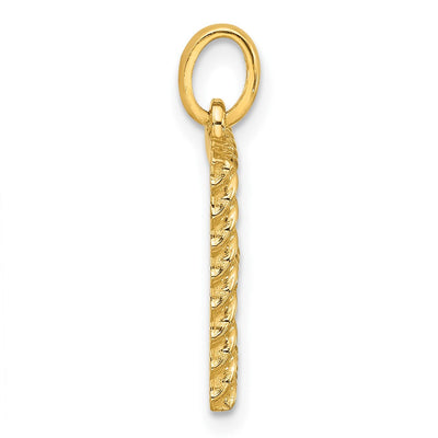 14ky Fancy Twist Initial Letter Pendant Necklace Jewelry Collection, 23 x 11.05mm