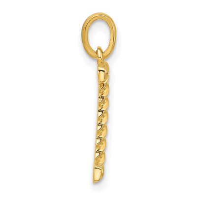 14ky Fancy Twist Initial Letter Pendant Necklace Jewelry Collection, 23 x 9.97mm