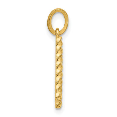 14ky Fancy Twist Initial Letter Pendant Necklace Jewelry Collection, 22 x 8.97mm