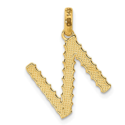 14ky Fancy Twist Initial Letter Pendant Necklace Jewelry Collection, 22 x 12.76mm