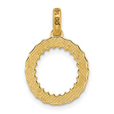 14ky Fancy Twist Initial Letter Pendant Necklace Jewelry Collection, 22 x 13.97mm
