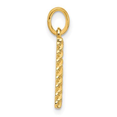 14ky Fancy Twist Initial Letter Pendant Necklace Jewelry Collection, 22 x 10.71mm