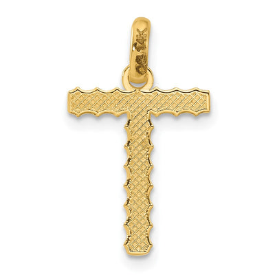 14ky Fancy Twist Initial Letter Pendant Necklace Jewelry Collection, 23 x 12.87mm