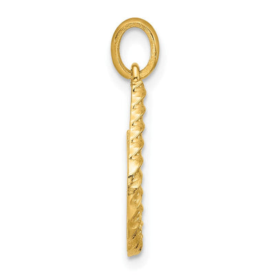 14ky Fancy Twist Initial Letter Pendant Necklace Jewelry Collection, 23 x 13.07mm