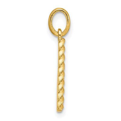14ky Fancy Twist Initial Letter Pendant Necklace Jewelry Collection, 23 x 13.65mm