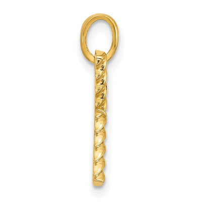 14ky Fancy Twist Initial Letter Pendant Necklace Jewelry Collection, 20 x 11.09mm