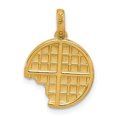 14K Yellow Gold Fancy Epoxy Waffle With Bite