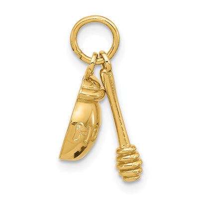14K Yellow Gold Fancy Honey Pot With Wand