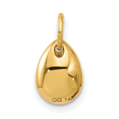 14K Yellow Gold Fancy Avocado With Green Epoxy