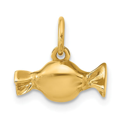 14K Yellow Gold Fancy Taffy Charm
