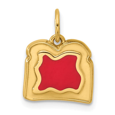 14K Yellow Gold Fancy Toast and Jam Charm