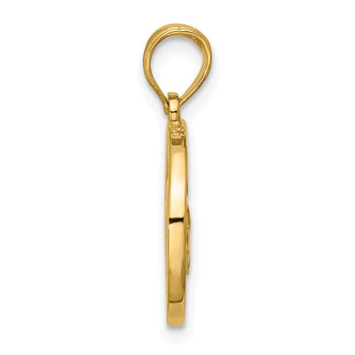 14K Polished Round Taurus Pendant