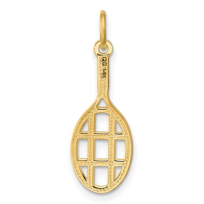 14K Polished Tennis Racket Pendant