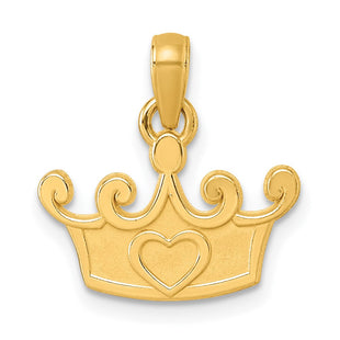 14K Polished Crown Pendant (Style D5817)