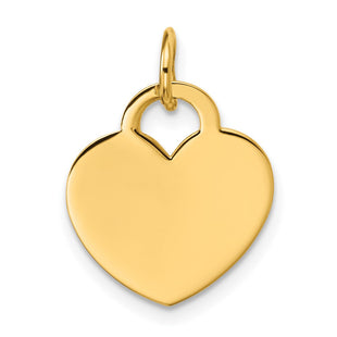 14K Polished Heart Shaped Disc Pendant (Style D591)