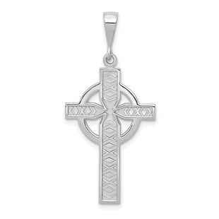 14k White Gold Celtic Cross Charm (Style D805)