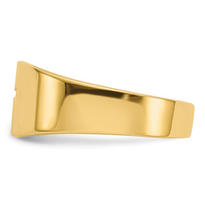 14K Polished Cut-out Cross Ring