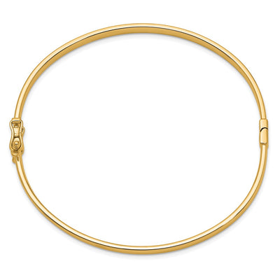 14K Polished Hinged Oval Bangle Bracelet, 7.00 x 4mm