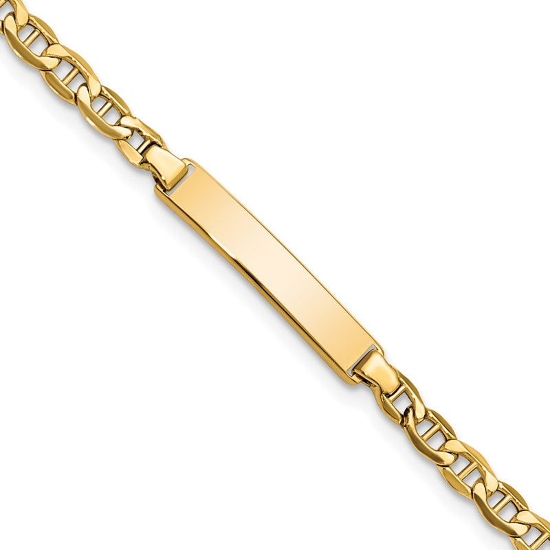 14K gold anchor link anchor ID bracelet