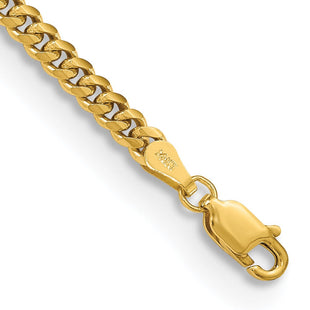 14K Solid Miami Cuban Link with Lobster Clasp Bracelet (Style DCU100-7)