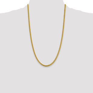 14K Solid Miami Cuban Link Chain with Lobster Clasp (Style DCU120-26)