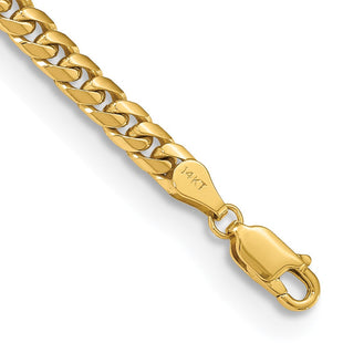 14K Solid Miami Cuban Link with Lobster Clasp Bracelet (Style DCU140-7)