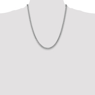 14K White Gold Solid Miami Cuban Link with Lobster Clasp Chain (Style DCU140W-22)