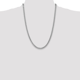 14K White Gold Solid Miami Cuban Link with Lobster Clasp Chain (Style DCU140W-24)