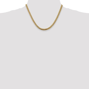 14K Solid Miami Cuban Link Chain with Lobster Clasp (Style DCU160-18)