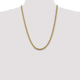 14K Solid Miami Cuban Link with Lobster Clasp Chain (Style DCU160-24)